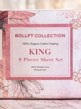 King 8-Piece Sheet Set - Pink Floral